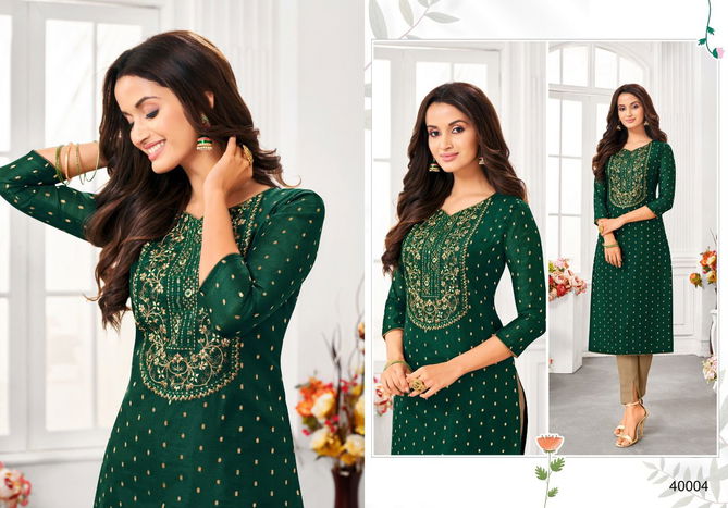 Kapil Trendz Amory 6 New Exclusive Wear Silk Designer Fancy Kurtis Collection